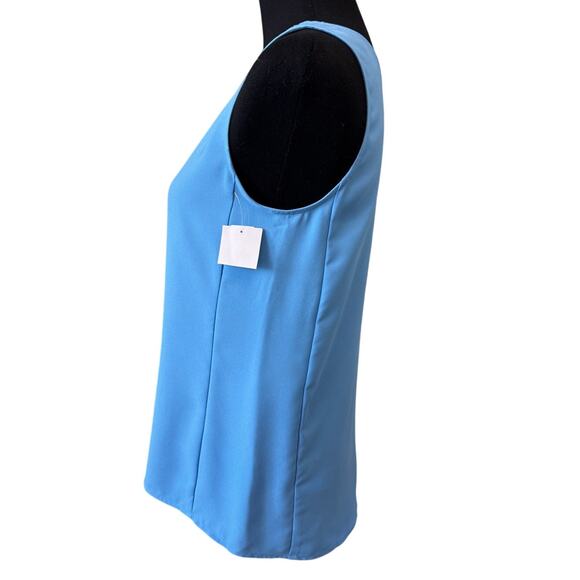 NEW NORDSTROM Blue Sleeveless Dual V-Neck Pullover Tank Top Size XS - Picture 4 of 6